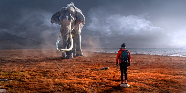 člověk u mamuta